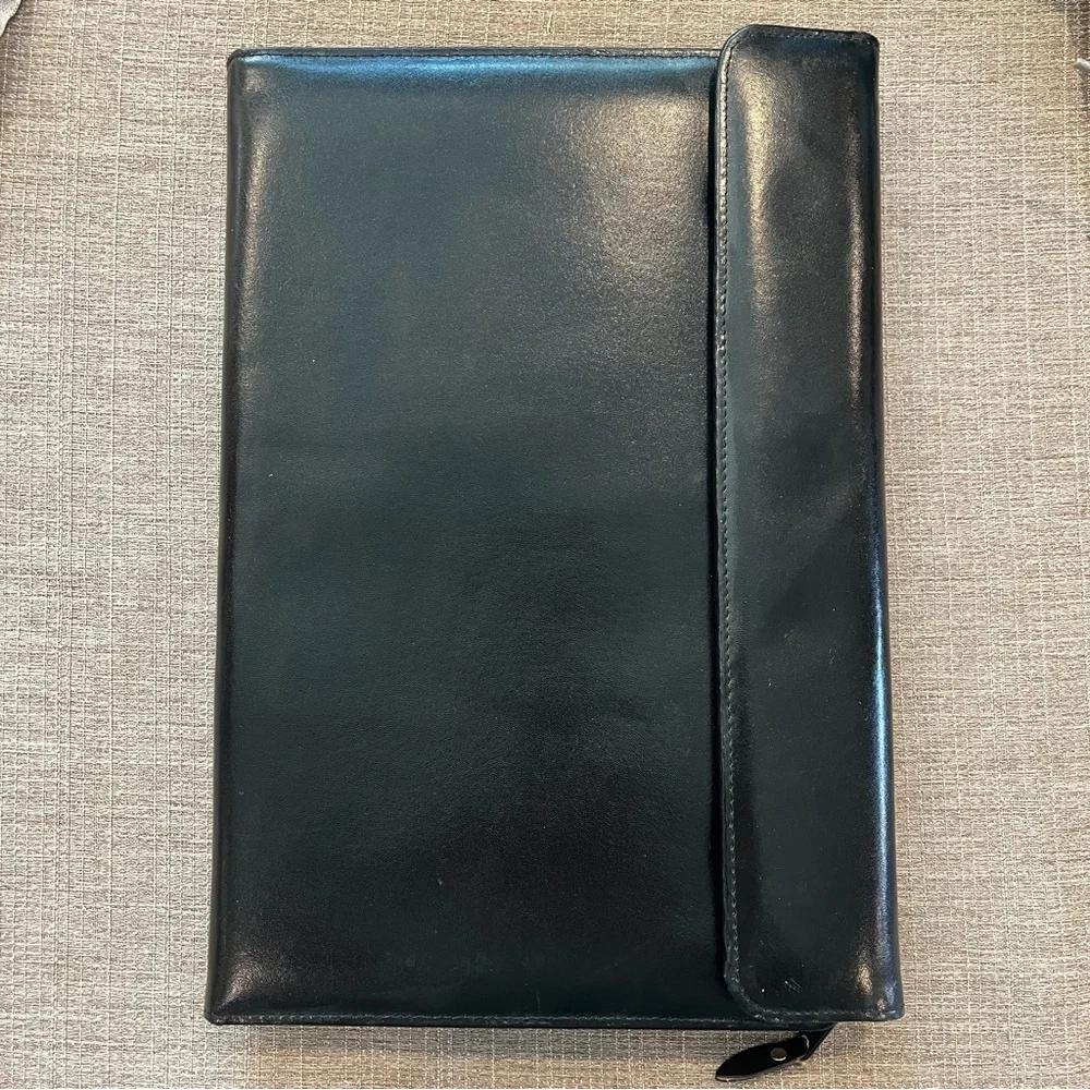 Elegant Black Leather Portfolio